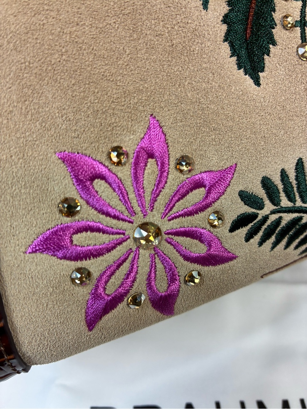 Brahmin Pecan Palawan Hillary Shoulder Bag - NWT Embellished Premier Collection - Picture 5 of 14